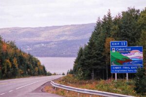 Sign at the start of the Cabot Trail 