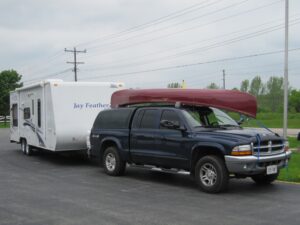 Our first truck and travel trailer loaded and ready for fun